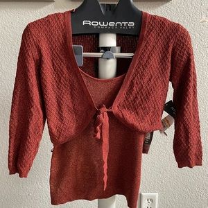 Nine West two piece set tank/cover women’s small/Petite small rust colored